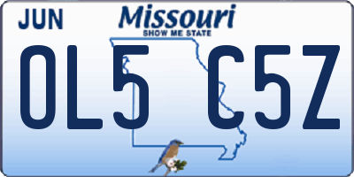 MO license plate OL5C5Z