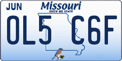 MO license plate OL5C6F