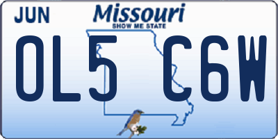 MO license plate OL5C6W