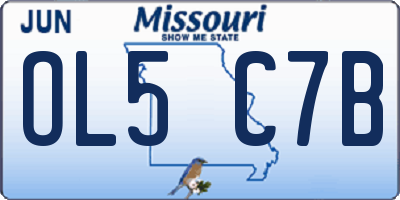 MO license plate OL5C7B