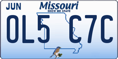MO license plate OL5C7C