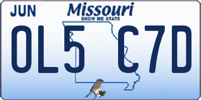 MO license plate OL5C7D