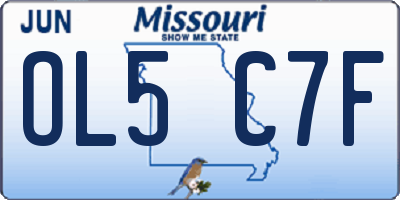 MO license plate OL5C7F