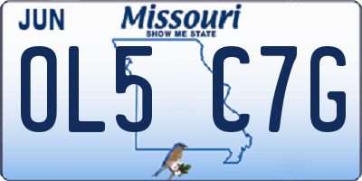 MO license plate OL5C7G