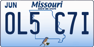 MO license plate OL5C7I