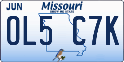 MO license plate OL5C7K