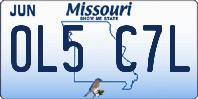MO license plate OL5C7L