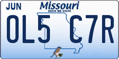 MO license plate OL5C7R