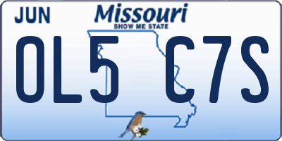 MO license plate OL5C7S