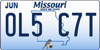 MO license plate OL5C7T