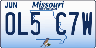 MO license plate OL5C7W