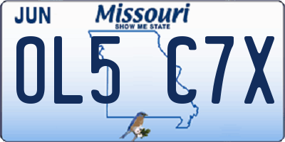 MO license plate OL5C7X