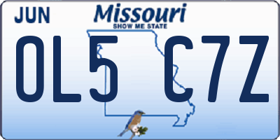 MO license plate OL5C7Z