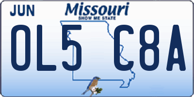 MO license plate OL5C8A