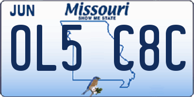 MO license plate OL5C8C