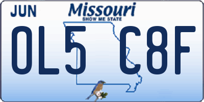 MO license plate OL5C8F