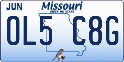 MO license plate OL5C8G