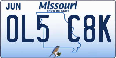MO license plate OL5C8K