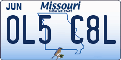 MO license plate OL5C8L