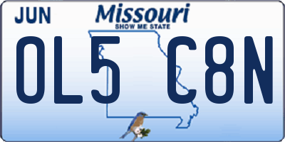MO license plate OL5C8N