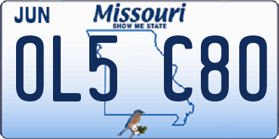 MO license plate OL5C8O