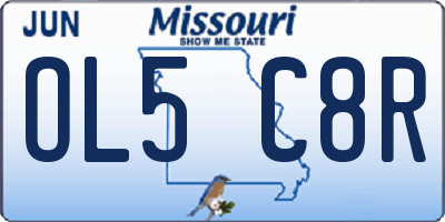 MO license plate OL5C8R