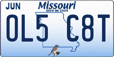 MO license plate OL5C8T