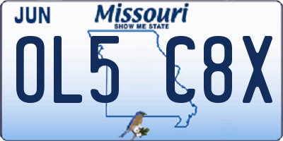 MO license plate OL5C8X