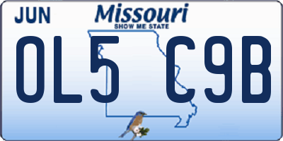 MO license plate OL5C9B
