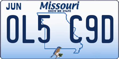 MO license plate OL5C9D