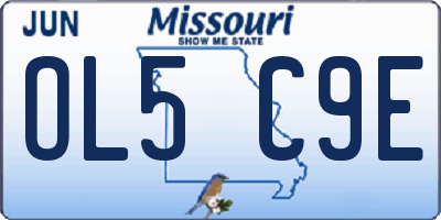 MO license plate OL5C9E