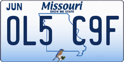 MO license plate OL5C9F