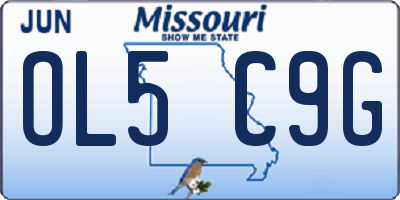 MO license plate OL5C9G