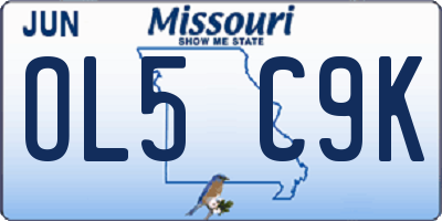 MO license plate OL5C9K