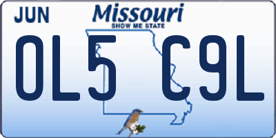 MO license plate OL5C9L