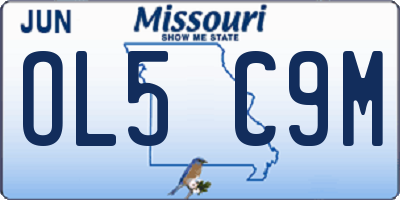 MO license plate OL5C9M