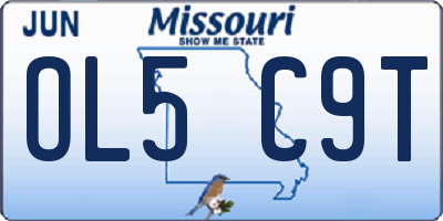 MO license plate OL5C9T