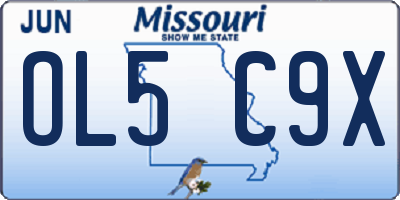MO license plate OL5C9X