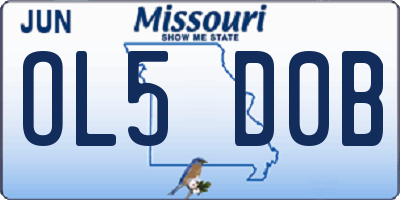 MO license plate OL5D0B