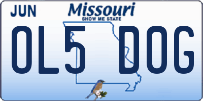 MO license plate OL5D0G