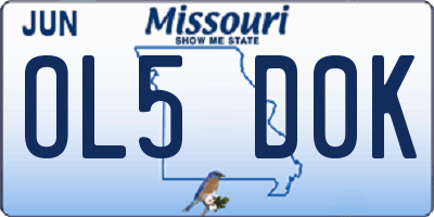 MO license plate OL5D0K