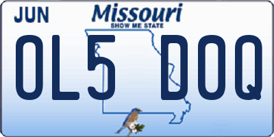 MO license plate OL5D0Q