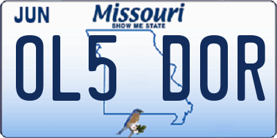 MO license plate OL5D0R