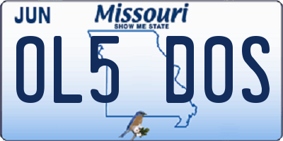 MO license plate OL5D0S