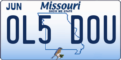 MO license plate OL5D0U