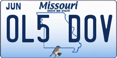 MO license plate OL5D0V