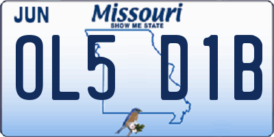 MO license plate OL5D1B