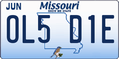 MO license plate OL5D1E