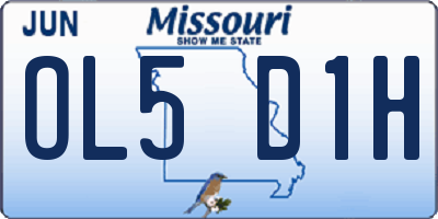 MO license plate OL5D1H