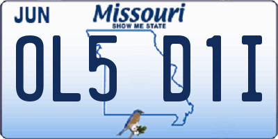 MO license plate OL5D1I